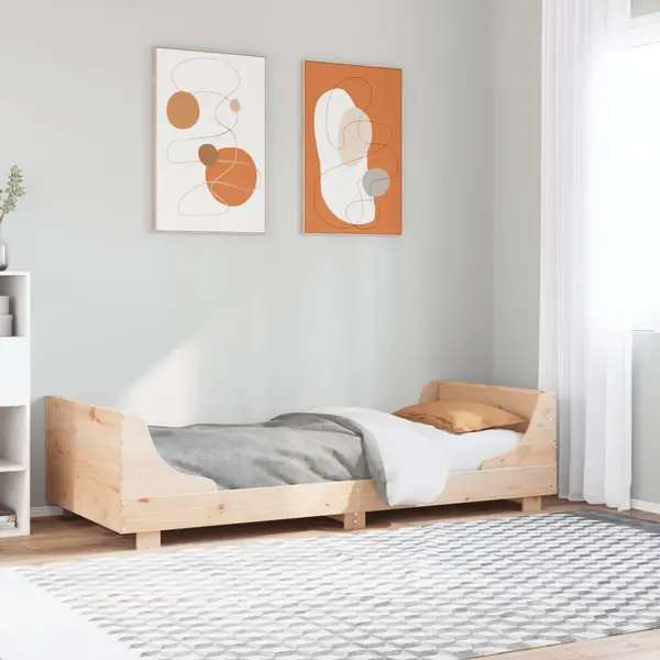 Gossi cadru pat fara saltea, 100x200 cm, lemn masiv pin