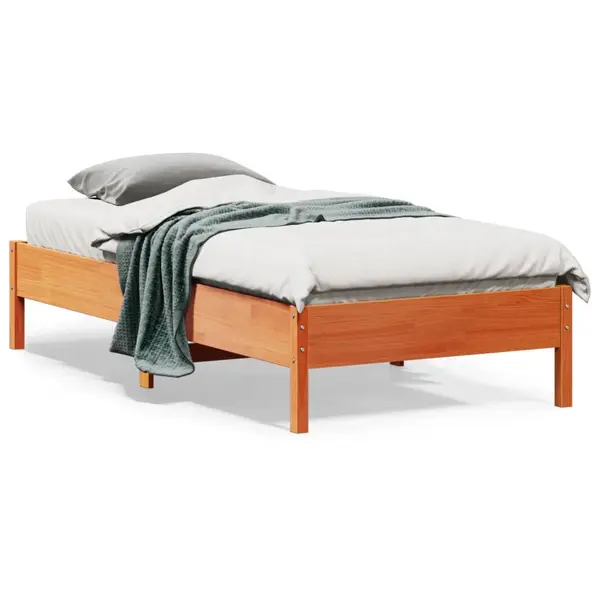 Gossi cadru pat fara saltea, maro ceruit, 90x190 cm, lemn masiv pin