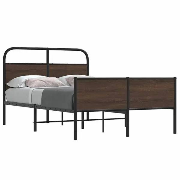 Gossi cadru pat fara saltea stejar maro, 120x190 cm, lemn prelucrat