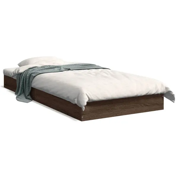 Gossi cadru pat fara saltea, stejar maro 75x190 cm lemn prelucrat