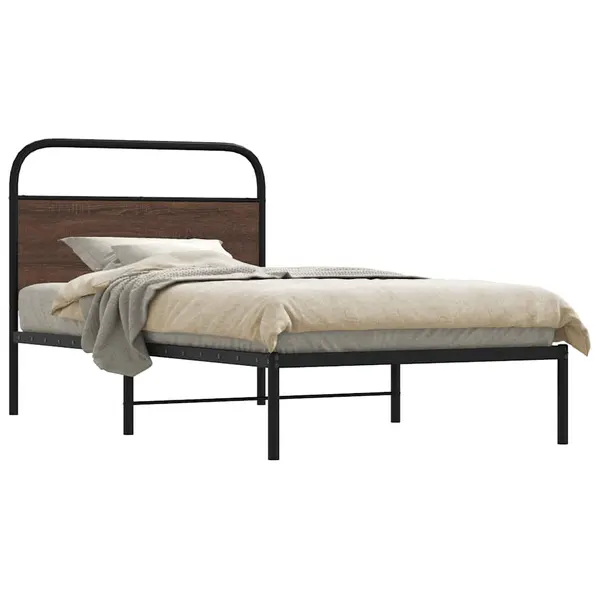 Gossi cadru pat fara saltea stejar maro, 90x190 cm, lemn prelucrat