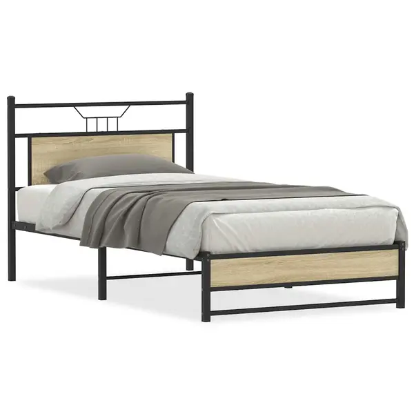 Gossi cadru pat fara saltea, stejar sonoma 100x190 cm lemn prelucrat