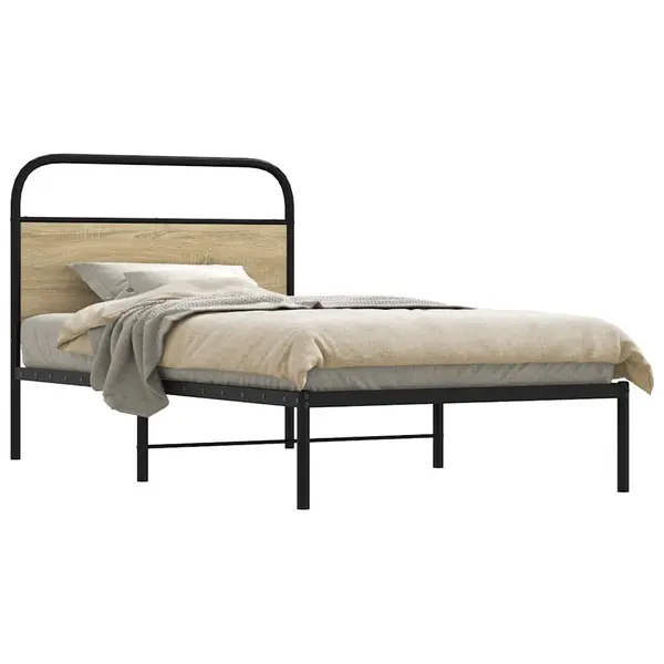 Gossi cadru pat fara saltea stejar sonoma 100x200 cm lemn prelucrat