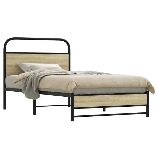 Gossi cadru pat fara saltea stejar sonoma 100x200 cm lemn prelucrat