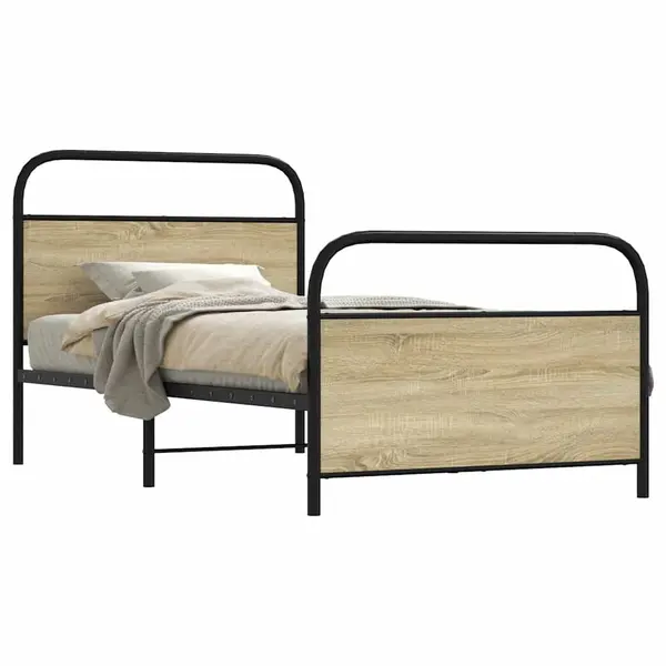 Gossi cadru pat fara saltea stejar sonoma 100x200 cm lemn prelucrat