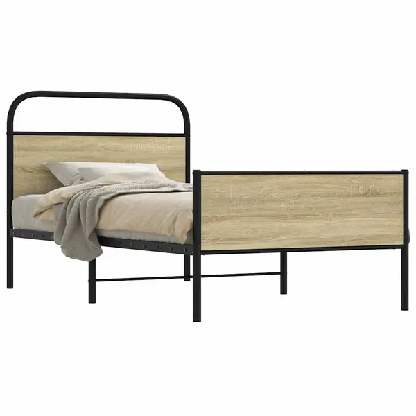 Gossi cadru pat fara saltea stejar sonoma 100x200 cm lemn prelucrat