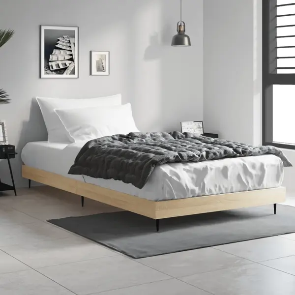 Gossi cadru pat fara saltea stejar sonoma 100x200 cm lemn prelucrat