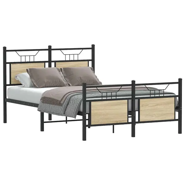 Gossi cadru pat fara saltea stejar sonoma 120x190 cm, lemn prelucrat
