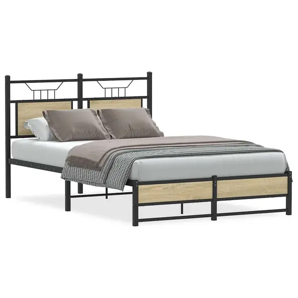 Gossi cadru pat fara saltea stejar sonoma 120x190 cm, lemn prelucrat