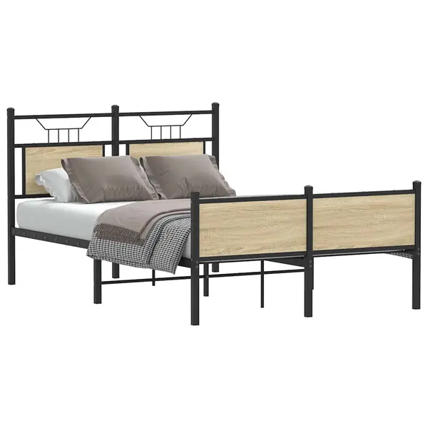 Gossi cadru pat fara saltea stejar sonoma 120x190 cm, lemn prelucrat