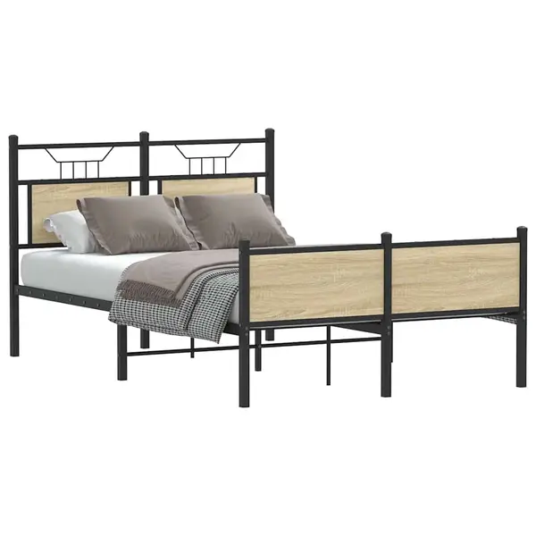 Gossi cadru pat fara saltea stejar sonoma 120x200 cm, lemn prelucrat