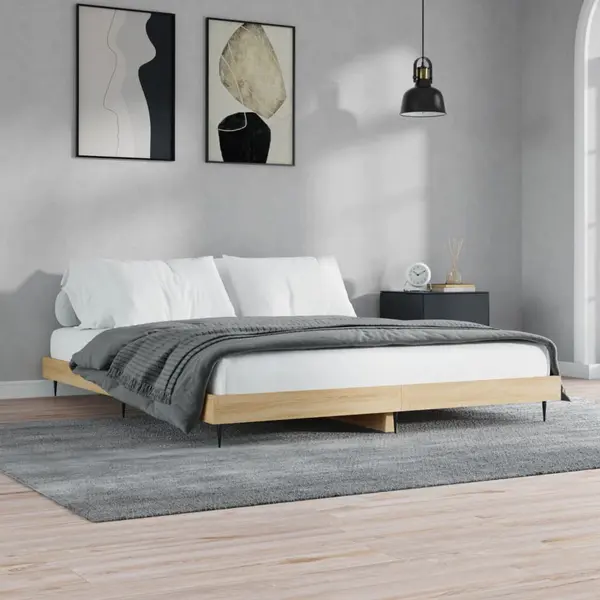 Gossi cadru pat fara saltea stejar sonoma 120x200 cm, lemn prelucrat