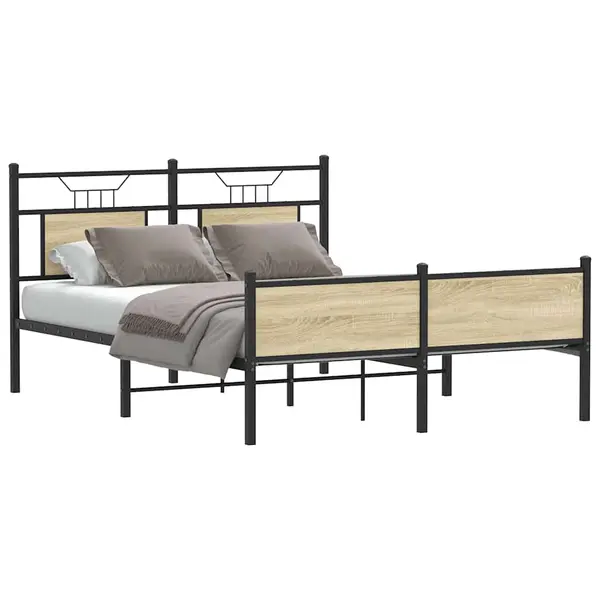 Gossi cadru pat fara saltea stejar sonoma 140x200 cm lemn prelucrat