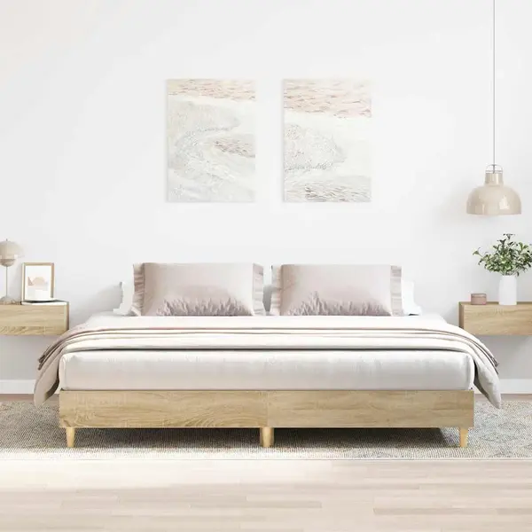 Gossi cadru pat fara saltea stejar sonoma, 160x200 cm, lemn prelucrat