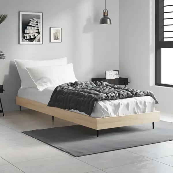 Gossi cadru pat fara saltea, stejar sonoma 75x190 cm lemn prelucrat