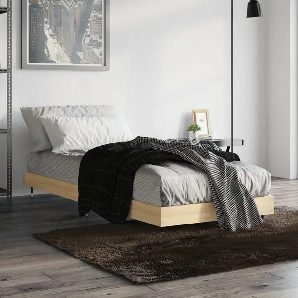 Gossi cadru pat fara saltea, stejar sonoma 75x190 cm lemn prelucrat