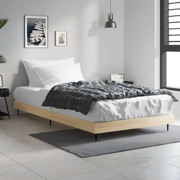 Gossi cadru pat fara saltea stejar sonoma, 90x200 cm, lemn prelucrat