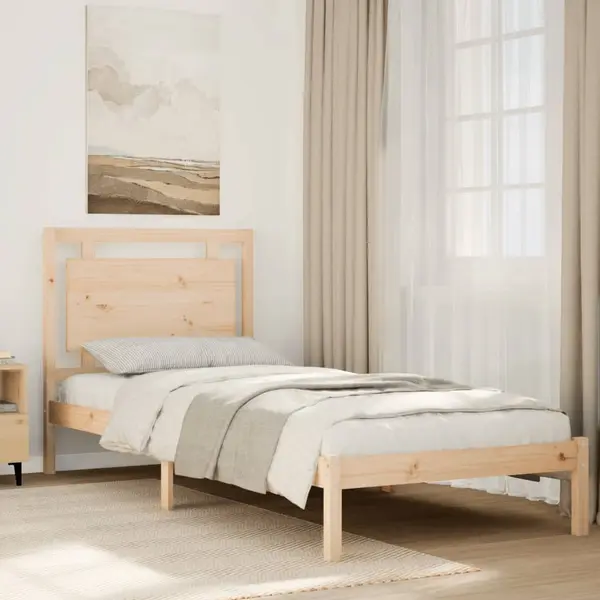 Gossi cadru pat foarte lung fara saltea, 100x210 cm, lemn masiv