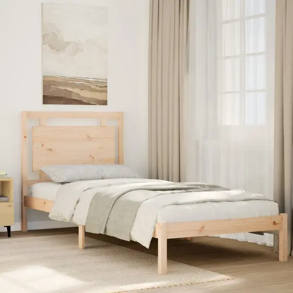 Gossi cadru pat foarte lung fara saltea, 100x220 cm, lemn masiv