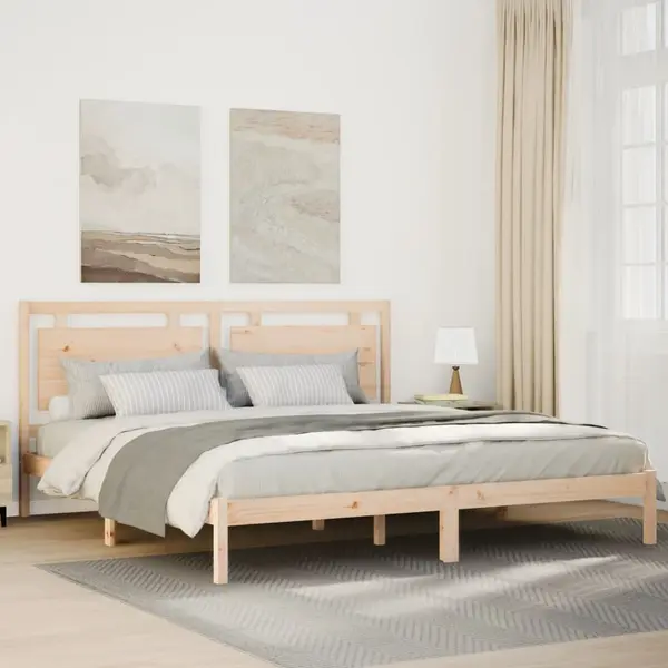 Gossi cadru pat foarte lung fara saltea, 200x220 cm, lemn masiv