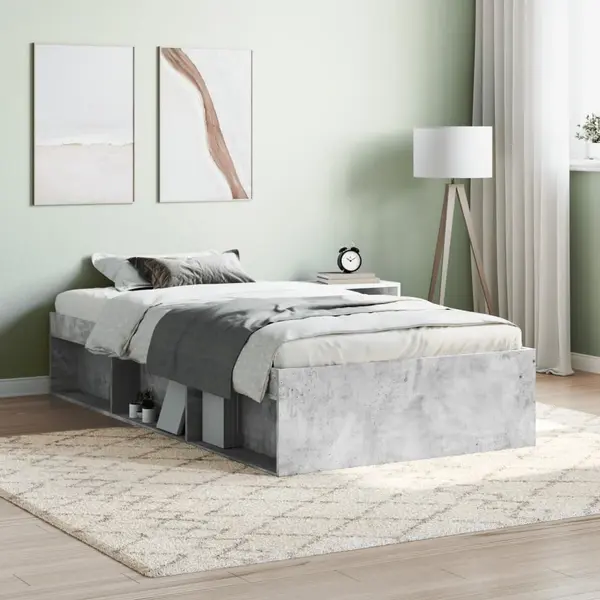 Gossi cadru pat, gri beton, 90x200 cm
