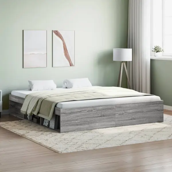 Gossi cadru pat, gri sonoma, 180x200 cm, super king size