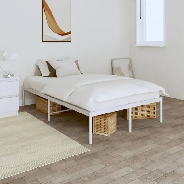 Gossi cadru pat metalic, alb, 120x200 cm