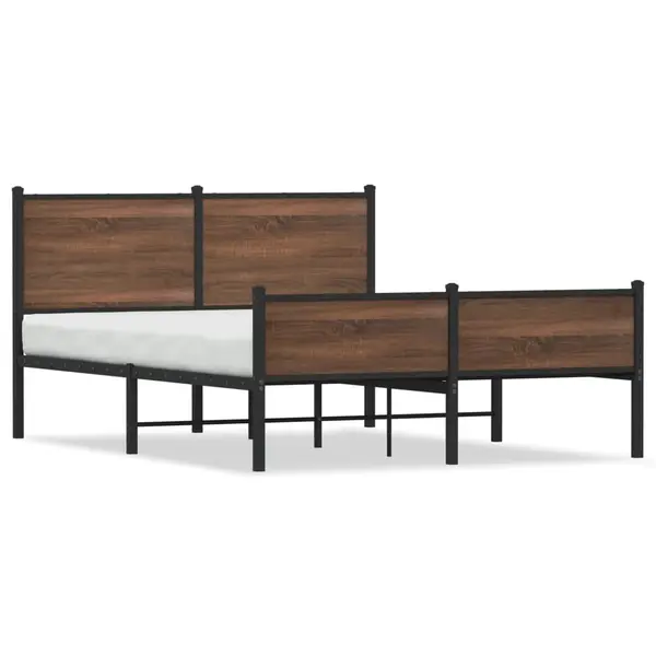 Gossi cadru pat metalic cu tablie la cap/picioare, 140x200 cm