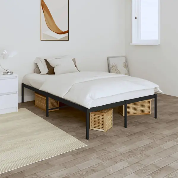 Gossi cadru pat metalic, negru, 120x190 cm