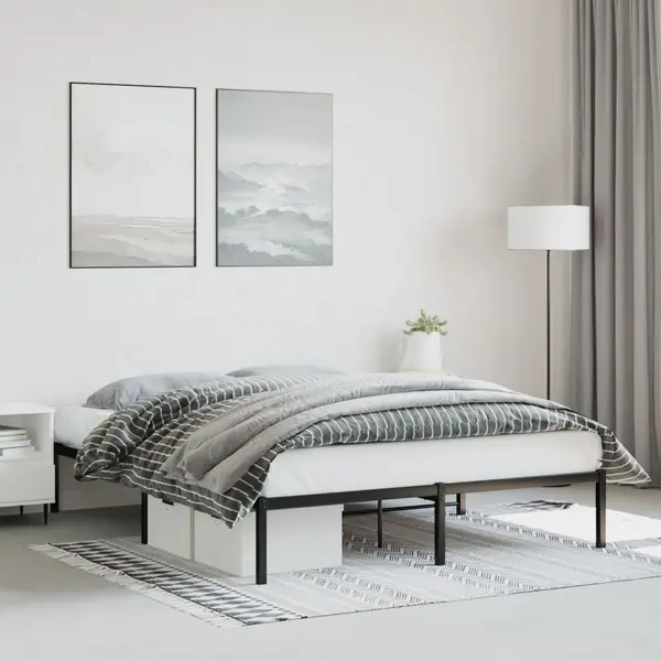 Gossi cadru pat metalic, negru, 160x200 cm