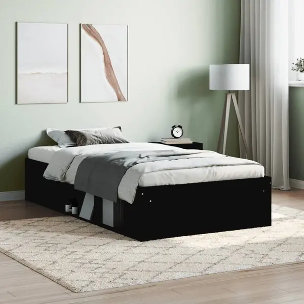 Gossi cadru pat, negru, 100x200 cm