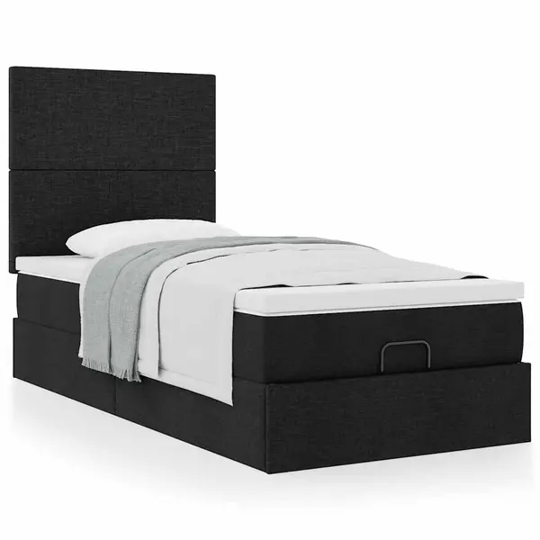 Gossi cadru pat otoman cu saltea tesatura neagra 90x200cm