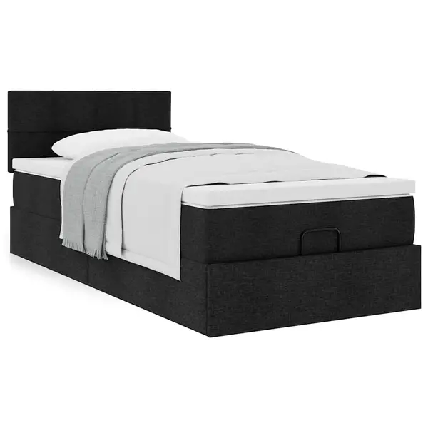 Gossi cadru pat otoman cu saltea tesatura neagra 90x200cm