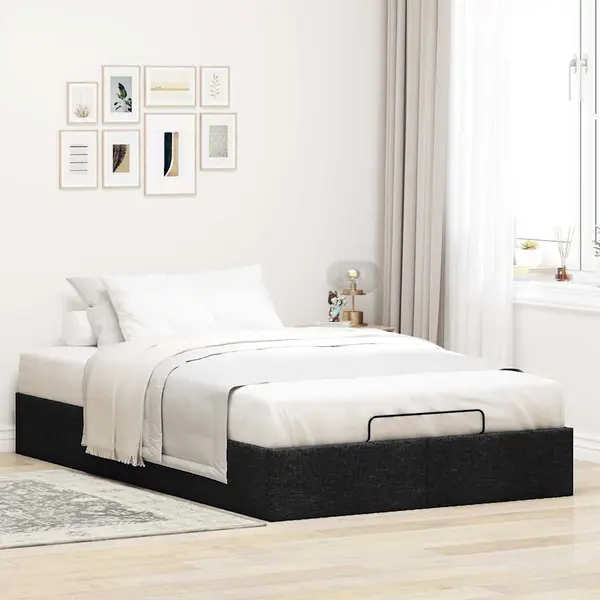 Gossi cadru pat otoman fara saltea negru 120x190 cm tesatura