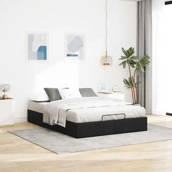 Gossi cadru pat otoman fara saltea negru 140x190 cm tesatura
