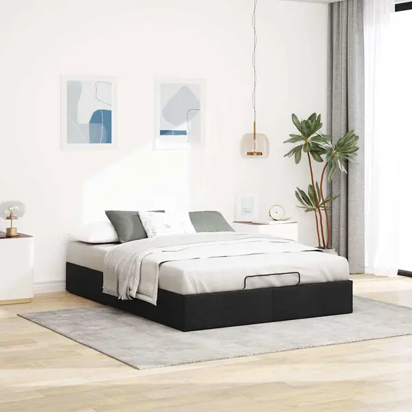 Gossi cadru pat otoman fara saltea negru 140x200 cm tesatura