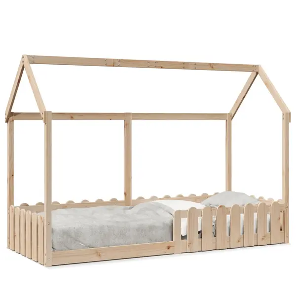 Gossi cadru pat tip casa pentru copii, 80x200 cm, lemn masiv de pin
