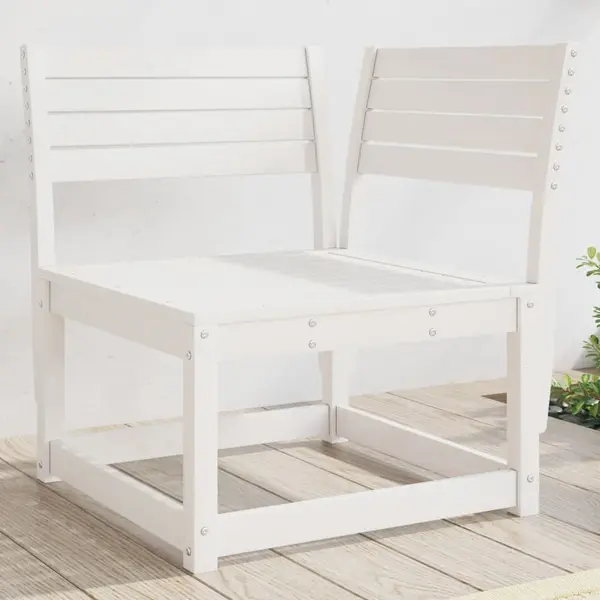 Gossi canapea coltar de gradina, alb, 73x73x78 cm, lemn masiv pin