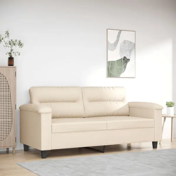 Gossi canapea cu 2 locuri, bej, 140 cm, tesatura microfibra
