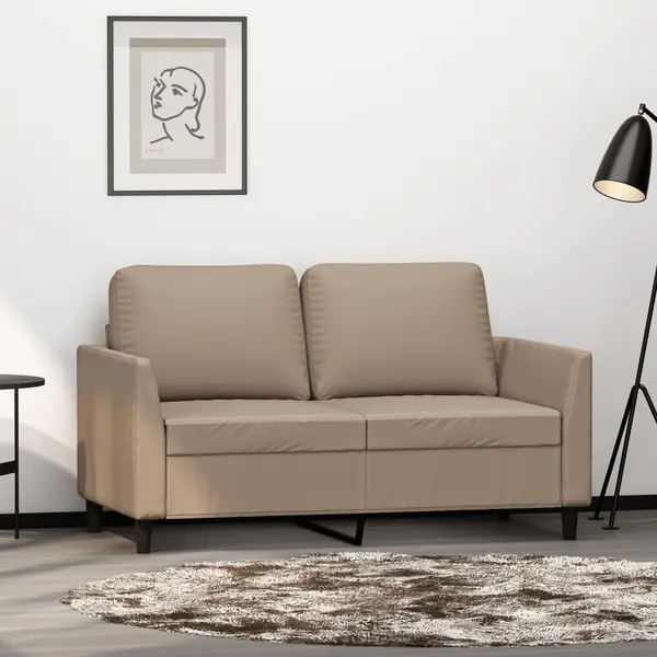 Gossi canapea cu 2 locuri, cappuccino, 120 cm, piele ecologica
