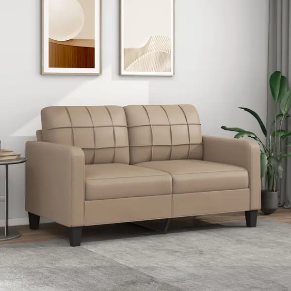 Gossi canapea cu 2 locuri, cappuccino, 140 cm, piele ecologica