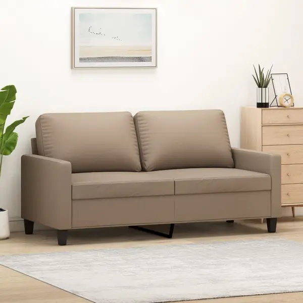 Gossi canapea cu 2 locuri, cappuccino, 140 cm, piele ecologica