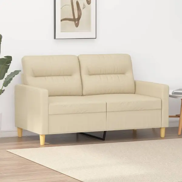 Gossi canapea cu 2 locuri, crem, 120 cm, material textil