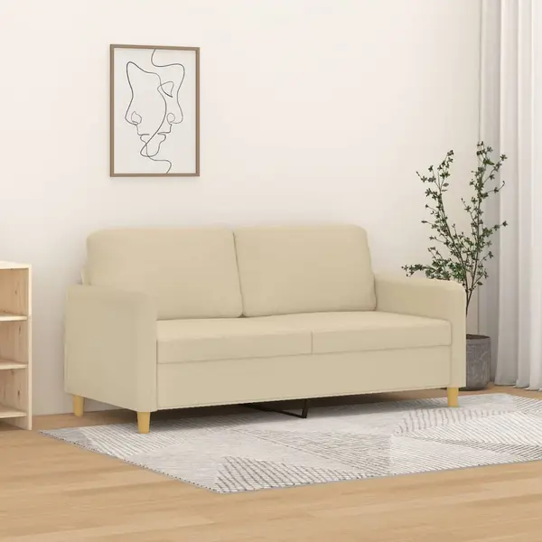 Gossi canapea cu 2 locuri, crem, 140 cm, material textil
