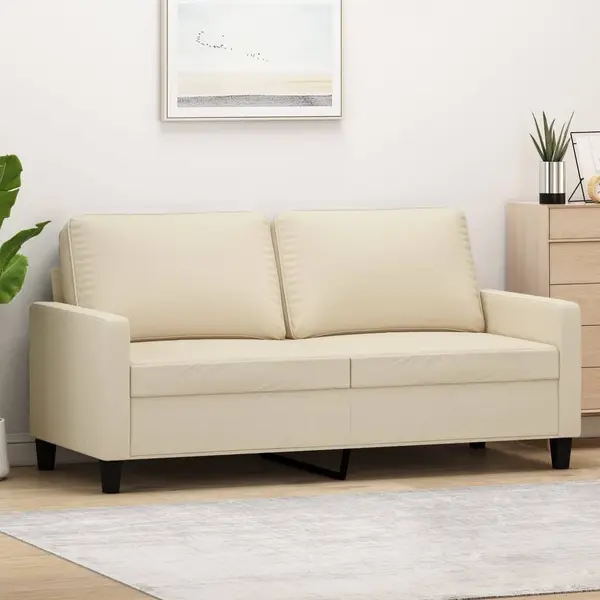 Gossi canapea cu 2 locuri, crem, 140 cm, material textil