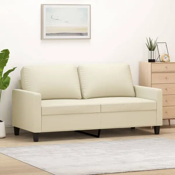 Gossi canapea cu 2 locuri, crem, 140 cm, piele ecologica