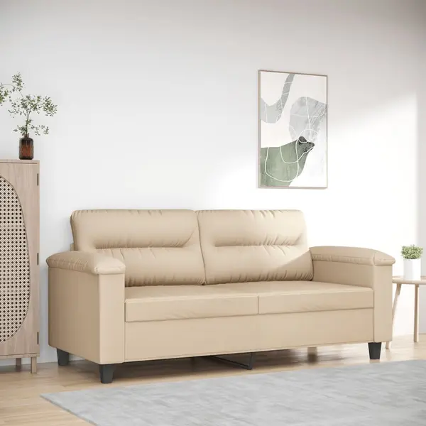 Gossi canapea cu 2 locuri, crem, 140 cm, tesatura microfibra