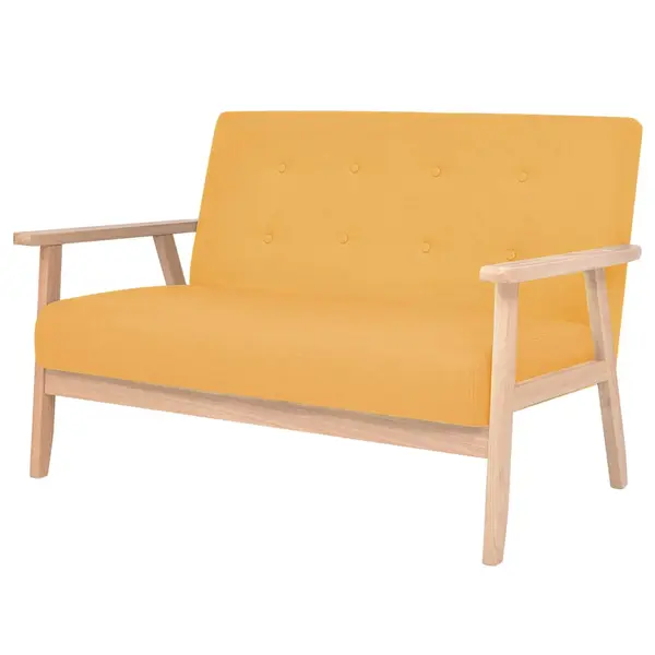 Gossi canapea cu 2 locuri, galben, material textil