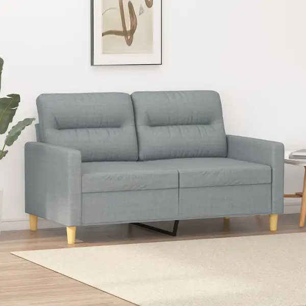 Gossi canapea cu 2 locuri, gri deschis, 120 cm, material textil