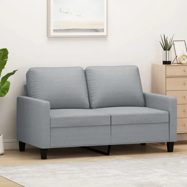 Gossi canapea cu 2 locuri, gri deschis, 120 cm, material textil